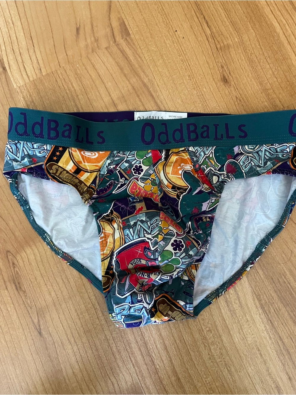 Oddballs Men’s Green Graphic Briefs